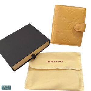 Louis Vuitton Vernis Monogram Compact Wallet Yellow Patent Leather France